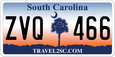 SC license plate ZVQ466