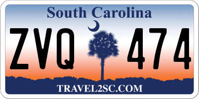 SC license plate ZVQ474