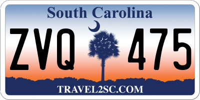 SC license plate ZVQ475