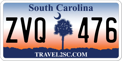 SC license plate ZVQ476