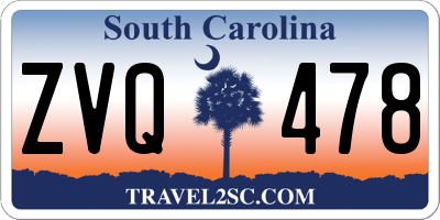 SC license plate ZVQ478