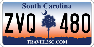 SC license plate ZVQ480