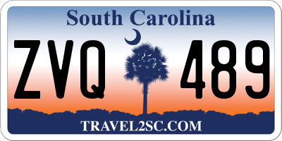 SC license plate ZVQ489