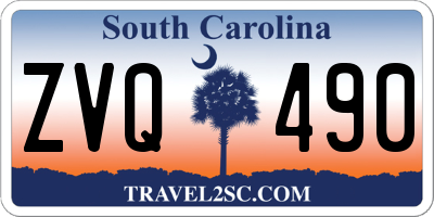SC license plate ZVQ490