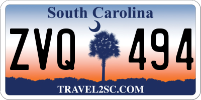 SC license plate ZVQ494