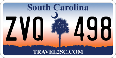 SC license plate ZVQ498