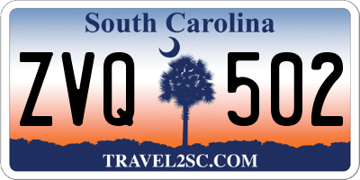 SC license plate ZVQ502