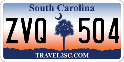 SC license plate ZVQ504