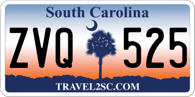 SC license plate ZVQ525