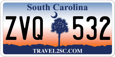 SC license plate ZVQ532