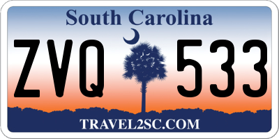 SC license plate ZVQ533