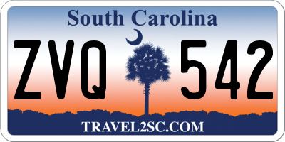 SC license plate ZVQ542