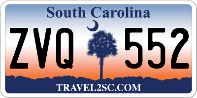 SC license plate ZVQ552