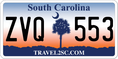 SC license plate ZVQ553