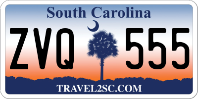SC license plate ZVQ555