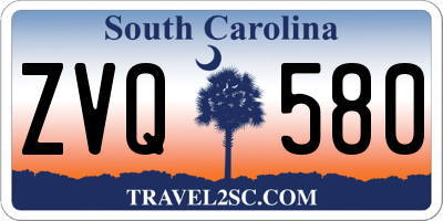 SC license plate ZVQ580