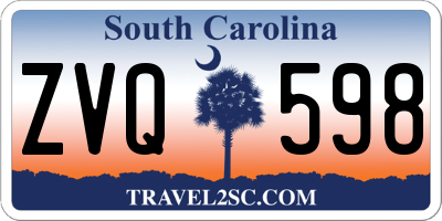 SC license plate ZVQ598