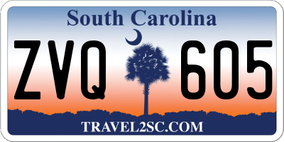 SC license plate ZVQ605