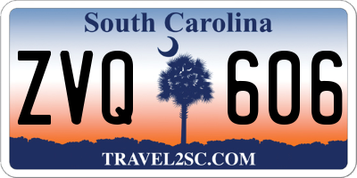 SC license plate ZVQ606