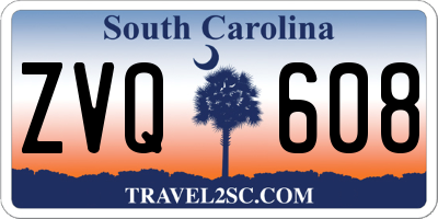 SC license plate ZVQ608