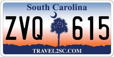 SC license plate ZVQ615