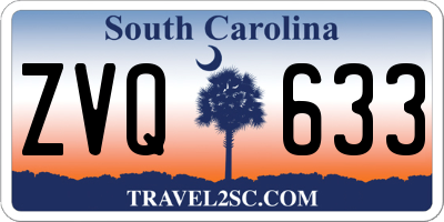 SC license plate ZVQ633