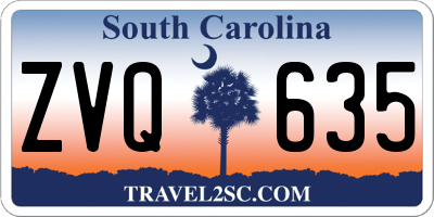 SC license plate ZVQ635