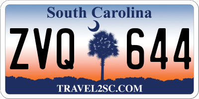 SC license plate ZVQ644