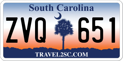 SC license plate ZVQ651