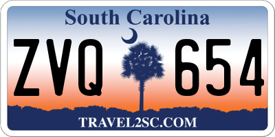 SC license plate ZVQ654