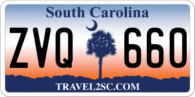 SC license plate ZVQ660
