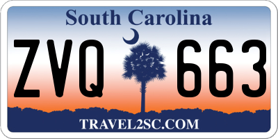 SC license plate ZVQ663