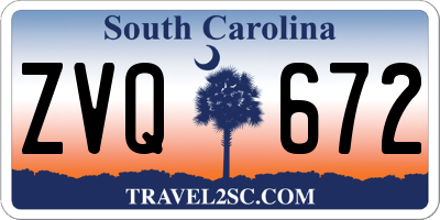 SC license plate ZVQ672
