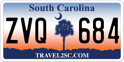 SC license plate ZVQ684