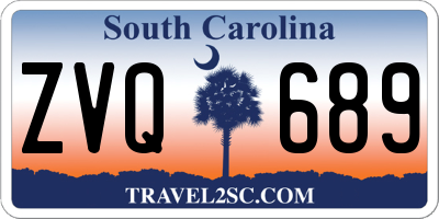 SC license plate ZVQ689