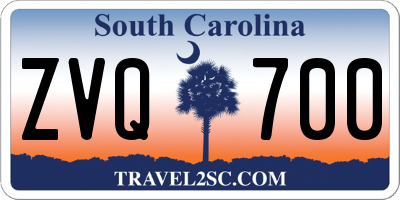 SC license plate ZVQ700