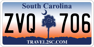 SC license plate ZVQ706
