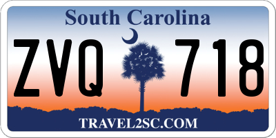 SC license plate ZVQ718