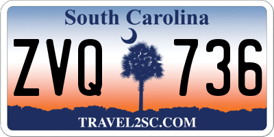 SC license plate ZVQ736