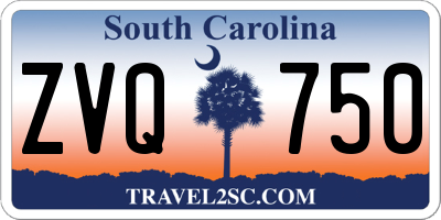 SC license plate ZVQ750