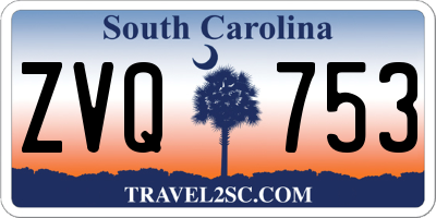 SC license plate ZVQ753