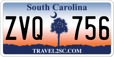 SC license plate ZVQ756