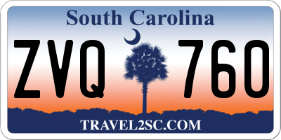 SC license plate ZVQ760