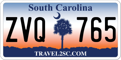 SC license plate ZVQ765