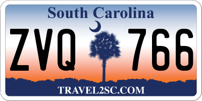 SC license plate ZVQ766