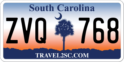 SC license plate ZVQ768