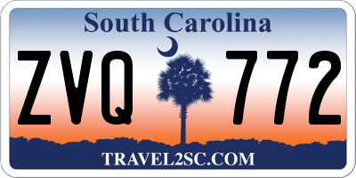 SC license plate ZVQ772