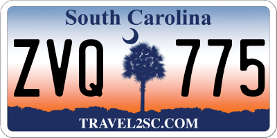 SC license plate ZVQ775
