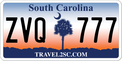 SC license plate ZVQ777