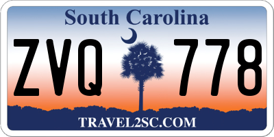 SC license plate ZVQ778